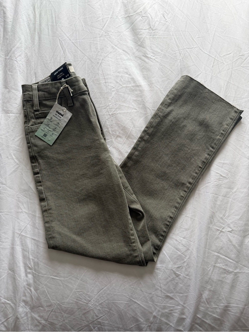 Anthropologie Mavi Women's High Rise Straight Leg Jeans Clay Dyed Natural 24 New